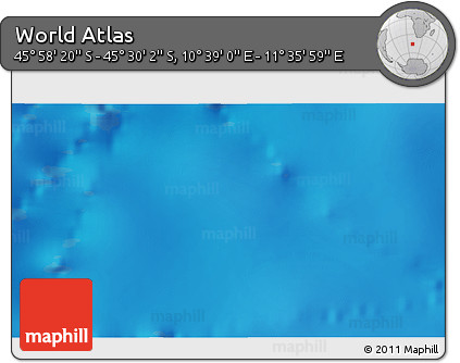 Physical 3D Map of the Area around 45° 44' 11" S, 11° 7' 30" E