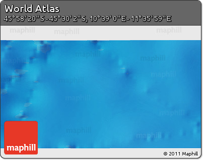 Physical 3D Map of the Area around 45° 44' 11" S, 11° 7' 30" E