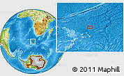 Physical Location Map of the area around 45° 44' 11" S, 11° 7' 30" E