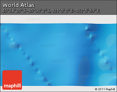 Physical 3D Map of the Area around 45° 44' 11" S, 121° 37' 30" E