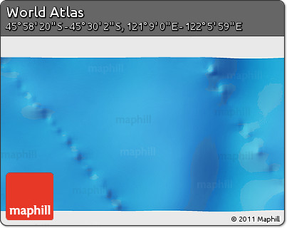 Physical 3D Map of the Area around 45° 44' 11" S, 121° 37' 30" E