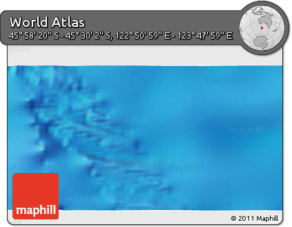 Physical 3D Map of the Area around 45° 44' 11" S, 123° 19' 29" E