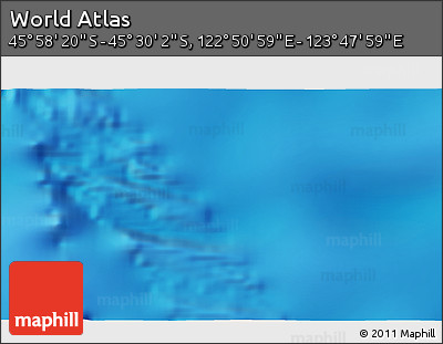Physical 3D Map of the Area around 45° 44' 11" S, 123° 19' 29" E