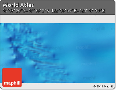 Physical 3D Map of the Area around 45° 44' 11" S, 123° 19' 29" E
