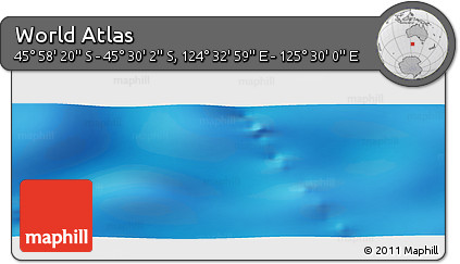 Physical Panoramic Map of the Area around 45° 44' 11" S, 125° 1' 30" E
