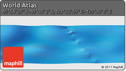 Physical Panoramic Map of the Area around 45° 44' 11" S, 125° 1' 30" E