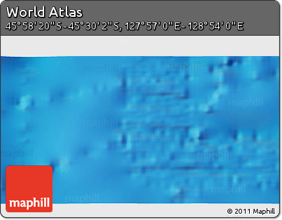 Physical 3D Map of the Area around 45° 44' 11" S, 128° 25' 30" E