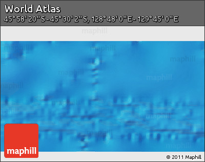 Physical 3D Map of the Area around 45° 44' 11" S, 129° 16' 30" E