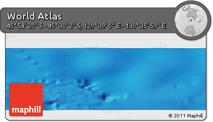 Physical Panoramic Map of the Area around 45° 44' 11" S, 130° 7' 30" E