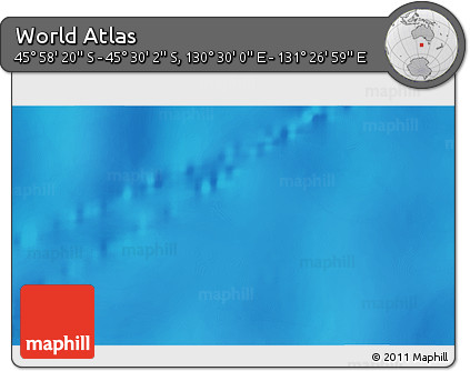 Physical 3D Map of the Area around 45° 44' 11" S, 130° 58' 29" E