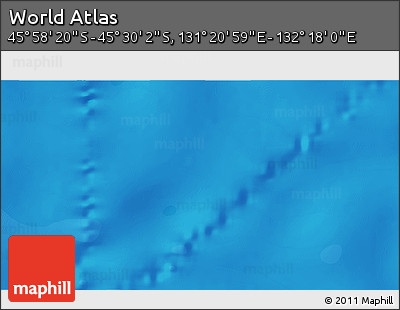 Political 3D Map of the Area around 45° 44' 11" S, 131° 49' 29" E