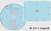 Gray Location Map of the area around 45° 44' 11" S, 131° 49' 29" E