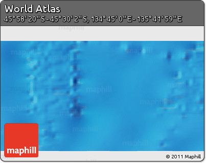 Physical 3D Map of the Area around 45° 44' 11" S, 135° 13' 29" E