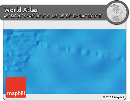 Physical 3D Map of the Area around 45° 44' 11" S, 136° 4' 29" E
