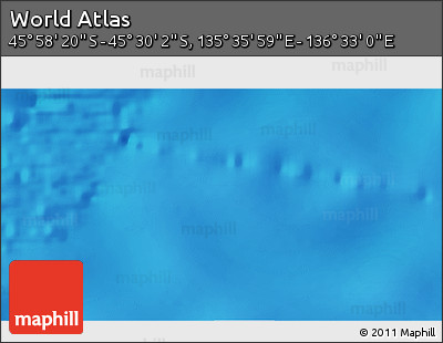 Physical 3D Map of the Area around 45° 44' 11" S, 136° 4' 29" E