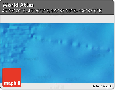 Physical 3D Map of the Area around 45° 44' 11" S, 136° 4' 29" E