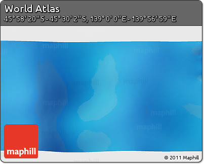 Physical 3D Map of the Area around 45° 44' 11" S, 139° 28' 29" E