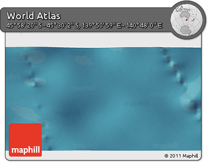Satellite 3D Map of the Area around 45° 44' 11" S, 140° 19' 29" E