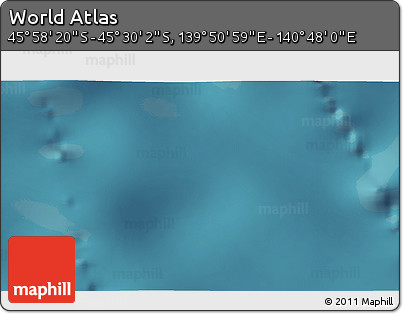 Satellite 3D Map of the Area around 45° 44' 11" S, 140° 19' 29" E