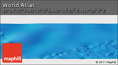 Physical Panoramic Map of the Area around 45° 44' 11" S, 141° 10' 30" E