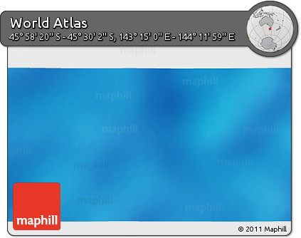 Physical 3D Map of the Area around 45° 44' 11" S, 143° 43' 29" E