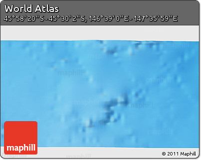 Physical 3D Map of the Area around 45° 44' 11" S, 147° 7' 30" E