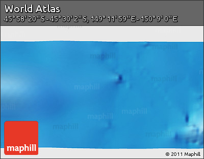 Physical 3D Map of the Area around 45° 44' 11" S, 149° 40' 30" E