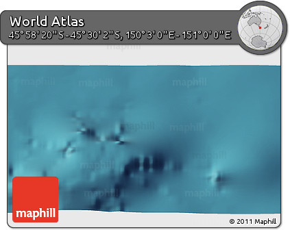 Satellite 3D Map of the Area around 45° 44' 11" S, 150° 31' 30" E