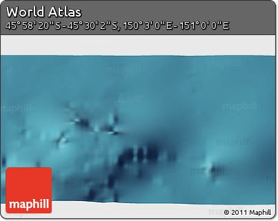 Satellite 3D Map of the Area around 45° 44' 11" S, 150° 31' 30" E
