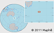 Gray Location Map of the area around 45° 44' 11" S, 151° 22' 30" E