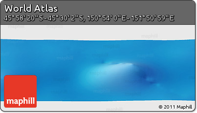 Physical Panoramic Map of the Area around 45° 44' 11" S, 151° 22' 30" E
