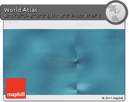 Satellite 3D Map of the Area around 45° 44' 11" S, 152° 13' 29" E