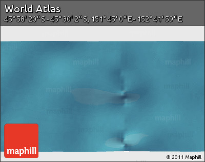 Satellite 3D Map of the Area around 45° 44' 11" S, 152° 13' 29" E