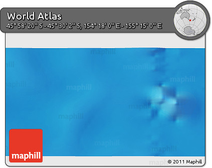 Physical 3D Map of the Area around 45° 44' 11" S, 154° 46' 30" E
