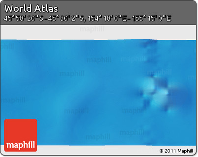 Physical 3D Map of the Area around 45° 44' 11" S, 154° 46' 30" E