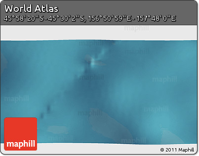 Satellite 3D Map of the Area around 45° 44' 11" S, 157° 19' 29" E
