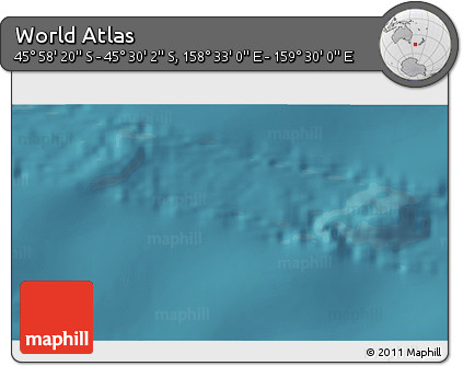 Satellite 3D Map of the Area around 45° 44' 11" S, 159° 1' 30" E
