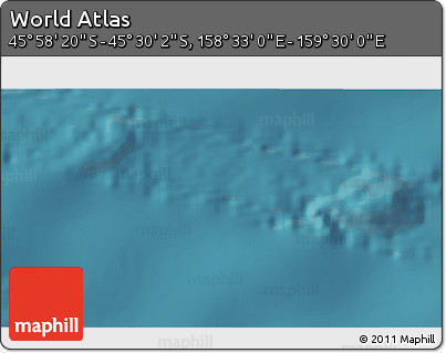 Satellite 3D Map of the Area around 45° 44' 11" S, 159° 1' 30" E