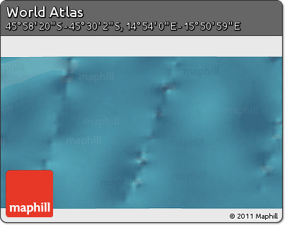Satellite 3D Map of the Area around 45° 44' 11" S, 15° 22' 30" E
