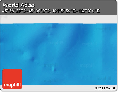 Physical 3D Map of the Area around 45° 44' 11" S, 161° 34' 29" E