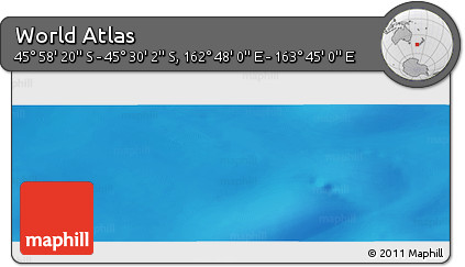 Physical Panoramic Map of the Area around 45° 44' 11" S, 163° 16' 30" E