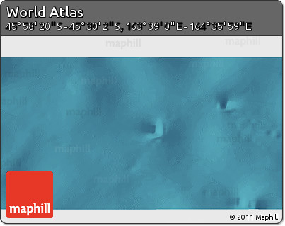 Satellite 3D Map of the Area around 45° 44' 11" S, 164° 7' 30" E