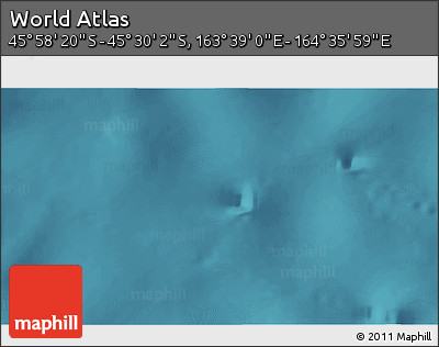 Satellite 3D Map of the Area around 45° 44' 11" S, 164° 7' 30" E