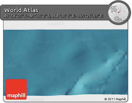 Satellite 3D Map of the Area around 45° 44' 11" S, 164° 58' 29" E