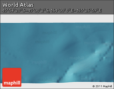 Satellite 3D Map of the Area around 45° 44' 11" S, 164° 58' 29" E
