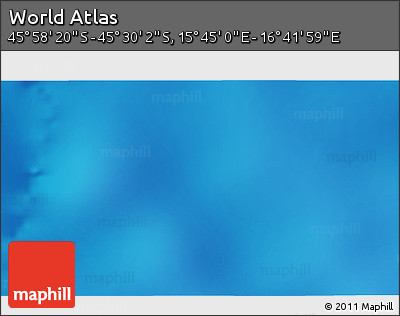 Physical 3D Map of the Area around 45° 44' 11" S, 16° 13' 30" E