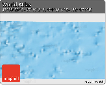 Shaded Relief 3D Map of the Area around 45° 44' 11" S, 171° 46' 30" E