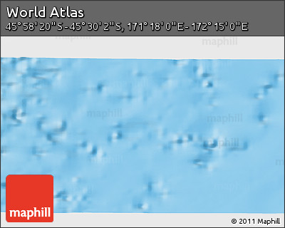 Shaded Relief 3D Map of the Area around 45° 44' 11" S, 171° 46' 30" E