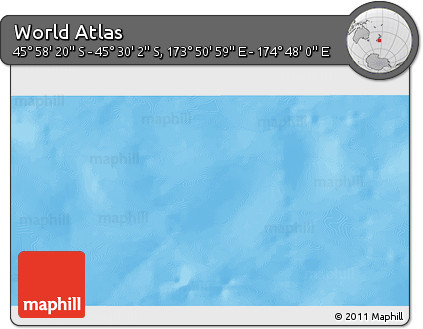 Political 3D Map of the Area around 45° 44' 11" S, 174° 19' 29" E