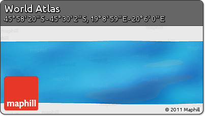 Physical Panoramic Map of the Area around 45° 44' 11" S, 19° 37' 30" E